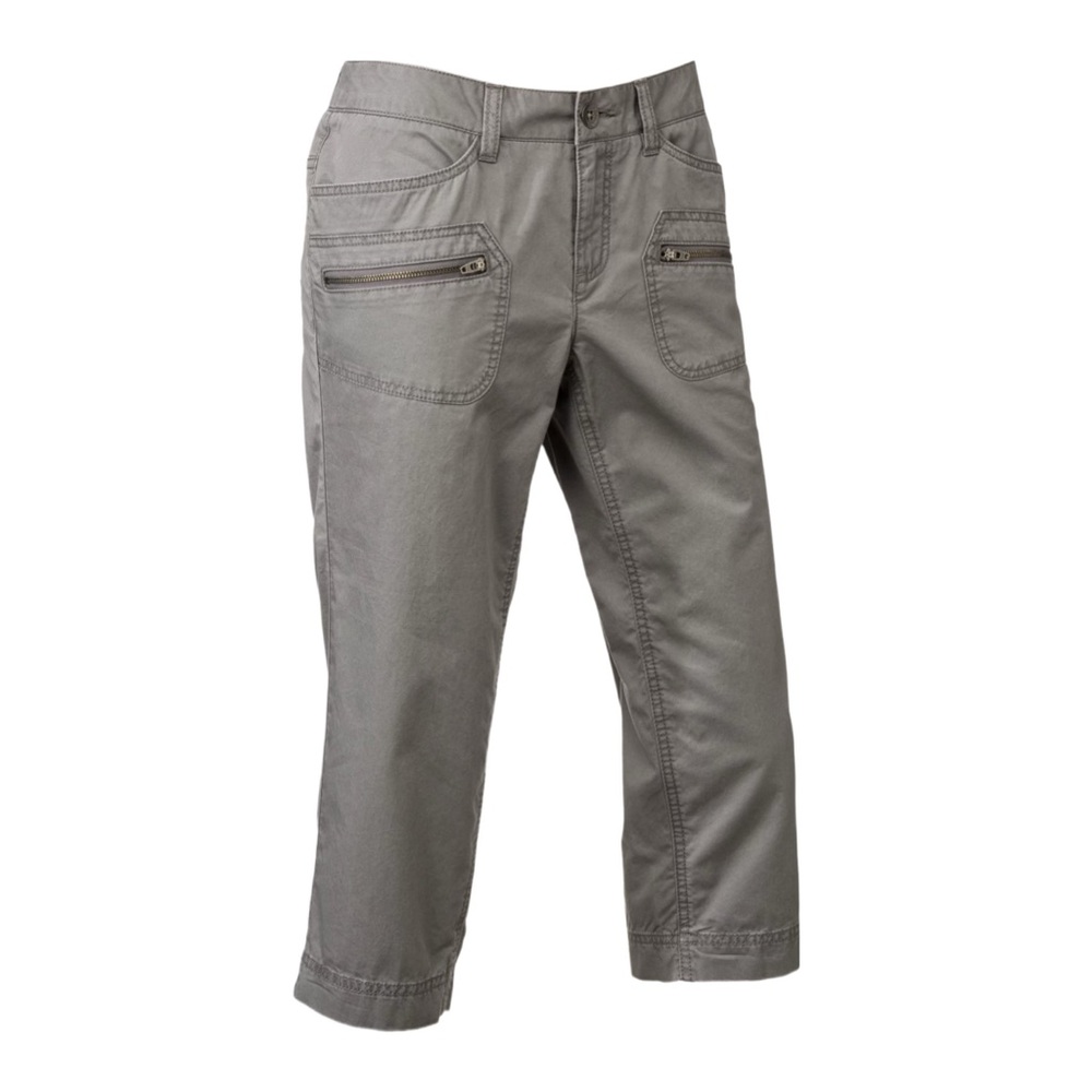 Natural Reflections Women’s Zipper Pocket Capri Pants in Gray Size 14